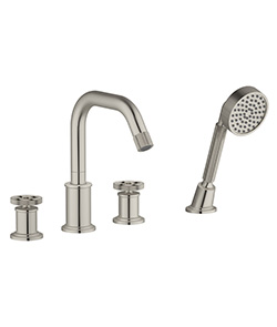 (KJ826R000 Brushed Nickel PVD) 4-hole bath/shower mixer deck-mounted