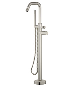 (KJ826M015 Brushed Nickel PVD (2)) Thermostatic bath/shower mixer floor-mounted