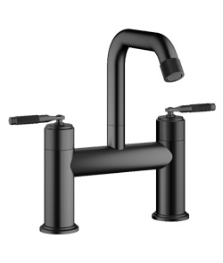 (KJ826N001 Matte Black) Two-handle basin mixer deck-mounted