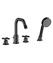 (KJ826R003 Matte Black-1) 4-hole bath/shower mixer deck-mounted