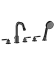 (KJ826S001 Matte Black-1) 5-hole bath/shower mixer deck-mounted
