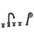 (KJ826S002 Matte Black-1) 5-hole bath/shower mixer deck-mounted