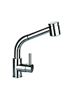 Single lever sink mixer with pull-out handshower