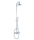 Thermostatic bath/shower mixer with rain shower