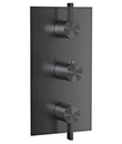 (KJ8694134 枪灰拉丝) Thermostatic concealed mixer with volume control,2 inlets 3/4'',2 outlets 3/4''