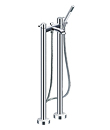 (KJ812M002) Two-handle bath/shower mixer floor-mounted
