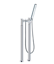 Two-handle bath/shower mixer floor-mounted