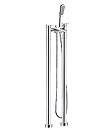 Two-handle bath/shower mixer floor-mounted