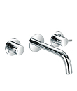 Two-handle wall basin mixer