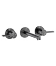 Two-handle wall basin mixer