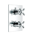 Wall thermostatic shower mixer with diverter