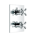 Wall thermostatic shower mixer with diverter